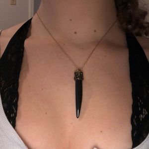 Large Black Tooth necklace